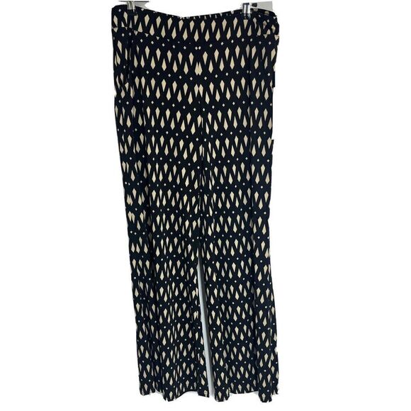 Joseph Ribkoff Black Tan Pants Size 10 Pull On Bell Flare Leg Geometric $170 NEW - Picture 4 of 14